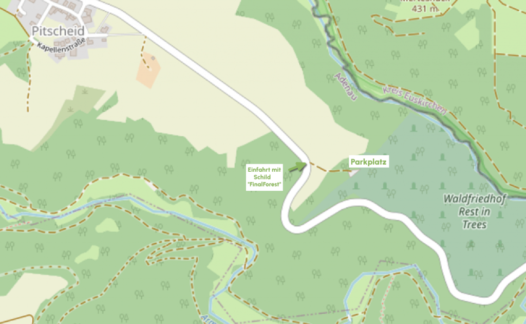Karte Anfahrt Waldfriedhof Eifel